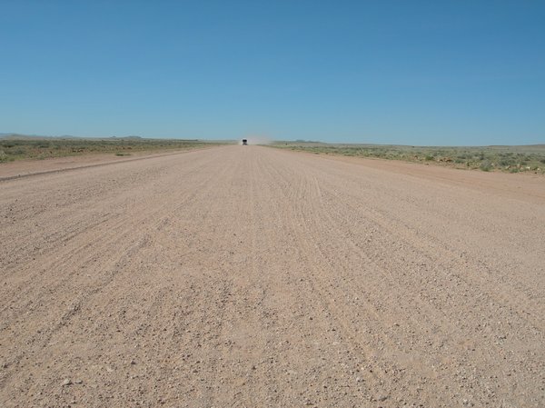 dusty road: photo taken in Namibia