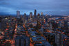 Seattle by night 1: Seattle downtown by night. Three perspectives/scales.