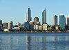 over on the other side: city of Perth central business district seen from across the other side of the Swan River