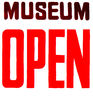 open museum1: museum open for visitors sign