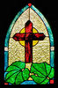 arched glass colour1B: Christian art glass window symbol