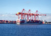 container cargoes: international container terminal  with container ship