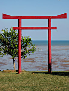 seaside torii gate: Japanese seaside torii gate