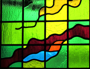 coloured light squares: stained glass window squares