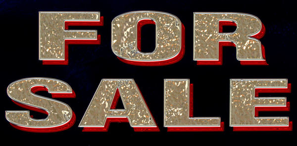 3-D for sale1: colorful 3-D 'for sale' sign