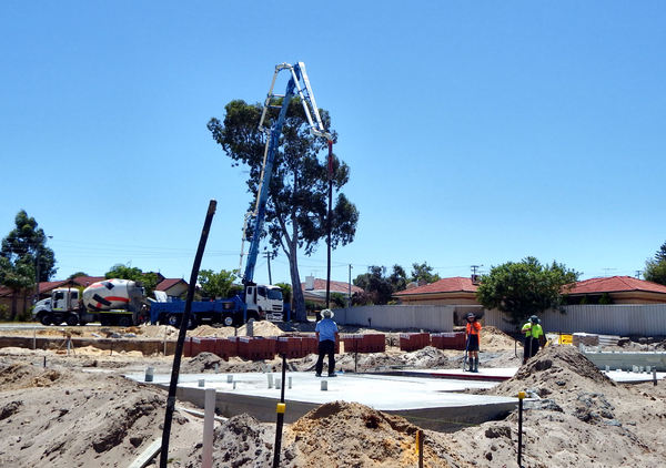 foundation construction work4: preparing, laying and levelling concrete foundation