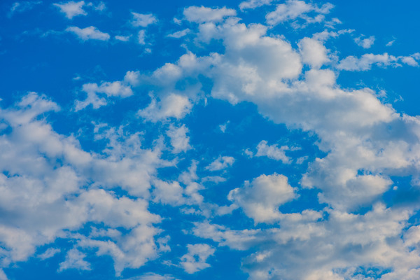 Clouds on sky: Shot of white clouds on blue sky