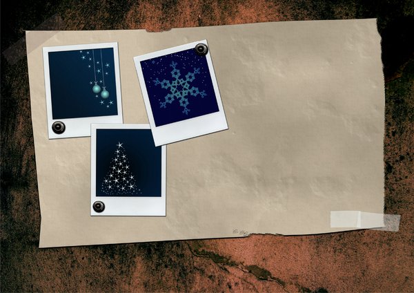 Grunge paper with christmas po: Grunge paper with christmas polaroids