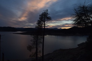 Sunset on Lake: Blue sunset on Lake
