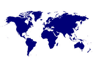 No Frills World Map: No frills world map.  Blue over white.