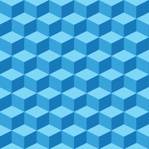 Tumbling Blocks 6: Seamless tumbling blocks background.  Optical illusion illustration.