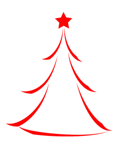 Christmas Tree Icon 2: Minimalist abstract Christmas tree icon on white background.