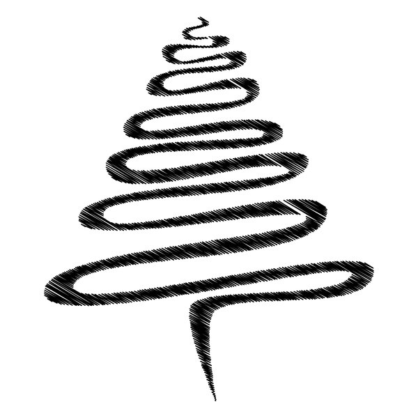 Negro Scribble árbol de Navidad: 