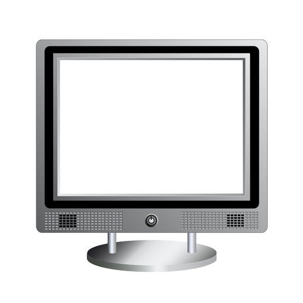 Flat Screen Monitor: Flat screen monitor illustration with copy space.