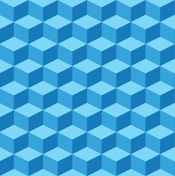 Tumbling Blocks 6: Seamless tumbling blocks background.  Optical illusion illustration.