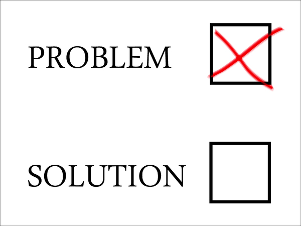 Problem: Problem selection with red cross in tick-box.
