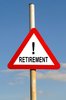 Retirement: Red warning triangle retirement concept