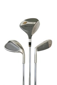 Golf Clubs: Golf clubs isolated over white