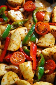 Vegetables: Vegetables prepared for roasting