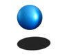 Blue Ball: A bouncing, floating, suspended, hovering blue ball.