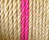 Rope 2: Strands of rope with two contrasting pink strands.