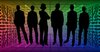 Office Workers: Silhouettes of business people from a free for commercial use site. Tech background.