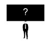 Something on Your Mind 3: Businessman (figure from a free for commercial use vector) with questions on his mind. 