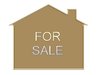 House For Sale: House symbol with a metal effect, and the words, 