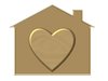 Home is Where the Heart Is: House symbol and heart with a metal effect. Could represent housing, love and families. Home and hearth, etc.