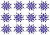 Snowflake Design Pattern 2: Christmas or winter graphic background of blue and white snowflakes.