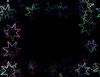 Lots of Stars 3: A black sky with rainbow coloured stars arranged in a border - just magic! A grat background, texture,fill, or element.
