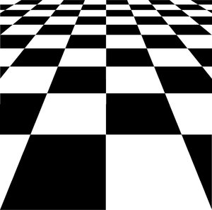 Checkerboard / Chequerboard 1: A graphic checkerboard/chequerboard- /chessboard fading to infinity. Very representative and can be used to illustrate many things.