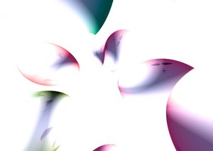 Floral Abstract Shapes: Abstract design of coloured shapes against a plain background.