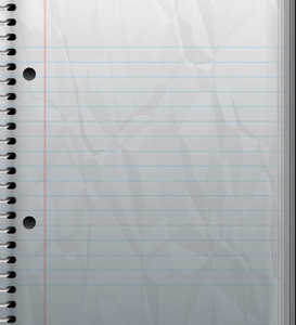 Notebook arrugado con líneas: 