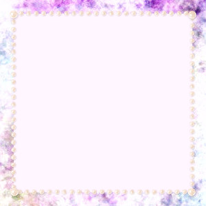 Dreamy Collage 3: A beautiful feminine abstract floral background with a plain section of copyspace edged in pearls. Could be paper, texture, background, fill, card, gift wrapping, flyer, cover, frame - anything.