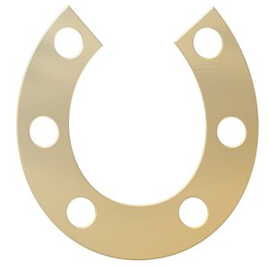 Lucky Horseshoe 3: A graphic of a metallic horseshoe, pointing upwards so the luck won't run out!