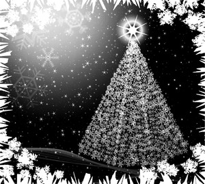 Snowflake Tree 1: A Christmas tree made of snowflakes with a starry background. You may prefer:  http://www.rgbstock.com/photo/oowvBTi/Starry+Tree  or:  http://www.rgbstock.com/photo/nQqGtIi/Christmas+Frame