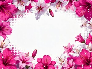 Floral Border 2: A hibiscus and lily border in pink and white with pink dots. Use within site rules or contact me directly.