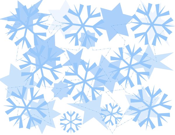 Snowflake Design Background: Christmas or winter graphic background of blue and white snowflakes.