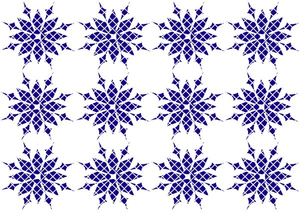 Snowflake Design Pattern 2: Christmas or winter graphic background of blue and white snowflakes.