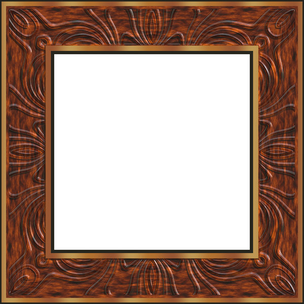 Carved Frame: A beautifully carved timber and gold picture frame.
