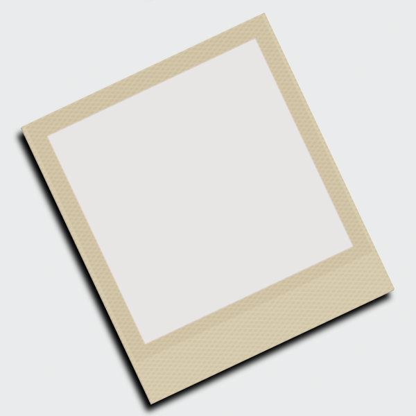 Polaroid Frame: A blank Polaroid-style photo frame in a neutral colour. Hi-res image.