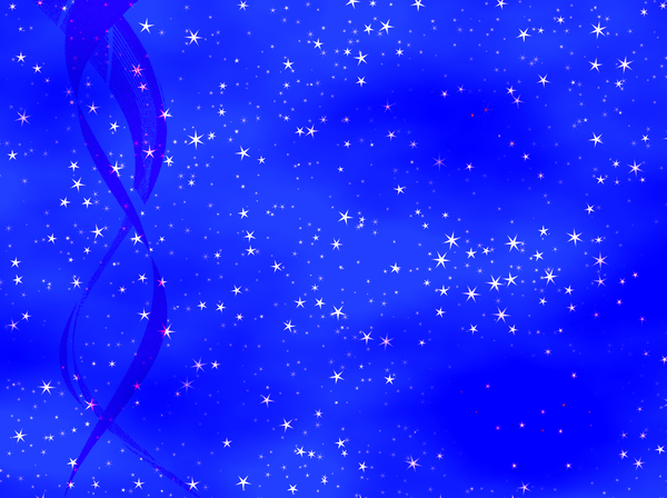 Christmas Background 1: A starry Christmas background or cover in blue, with waves on the side border.