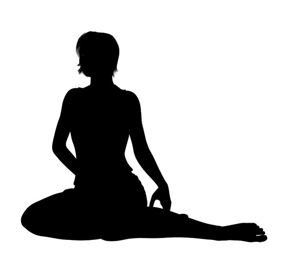 Woman's Silhouette 2: A silhouette of a female sitting. Could be used to illustrate fashion, exercise, etc.