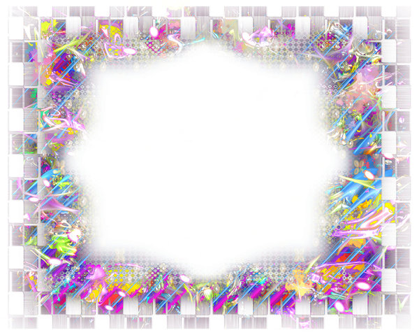 Fantasy Border or Frame 1: A fabulous layered border in a riot of colours. Suitable for a flyer, frame, border, greeting, paper, and much more. A great background texture.