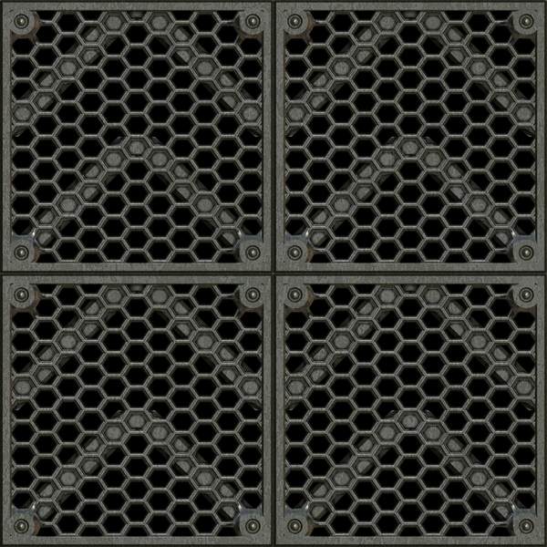 Industrial Grating 2: Metallic industrial grating for floors, walls, prisons, etc. Seamless tile. You may prefer: http://www.rgbstock.com/photo/n2fSKRm/Metal+Plate  or:  http://www.rgbstock.com/photo/o8OAqSM/Metallic+Grille+3 Must contact me if using outside licence. (e.g. in 