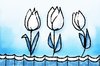 three tulips: Three Dutch tulips illustration