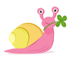 St patrick lucky snail: St Patrick day illustration of a snail with a clover four